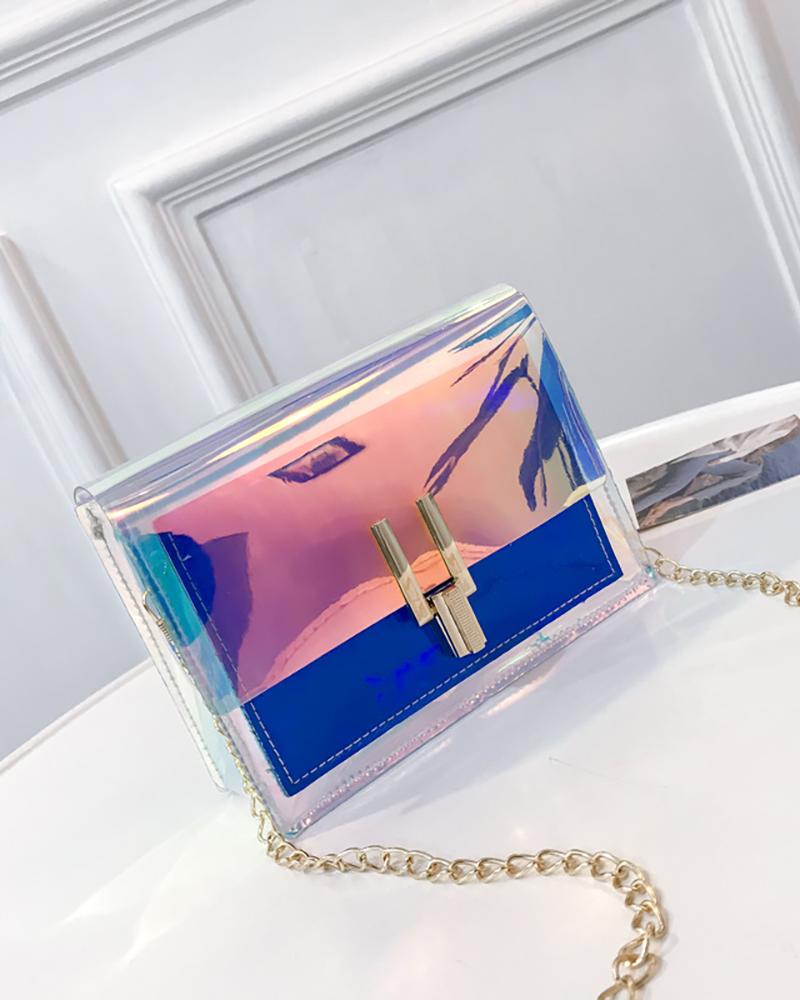 

Clear Laser Crossbody Bag, Blue