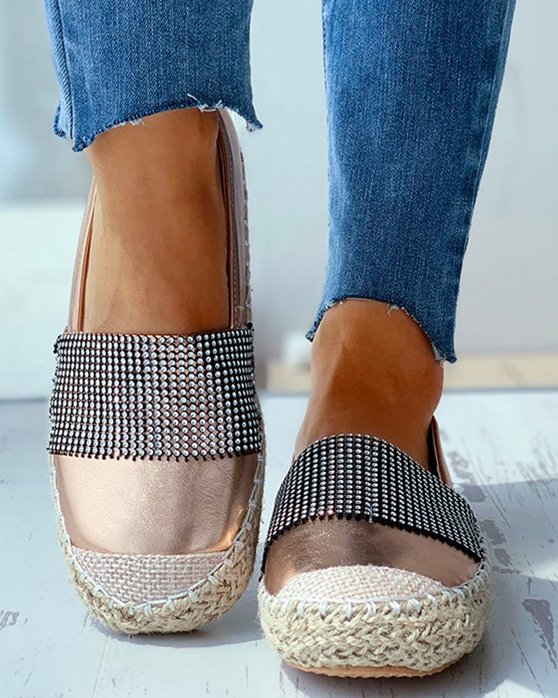 

Studded Colorblock Breathable Casual Sneakers, Gold