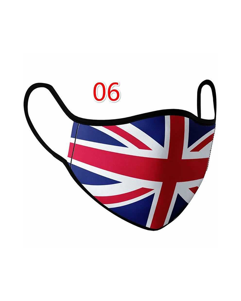 

Flag Print Breathable Face Mask, Style1