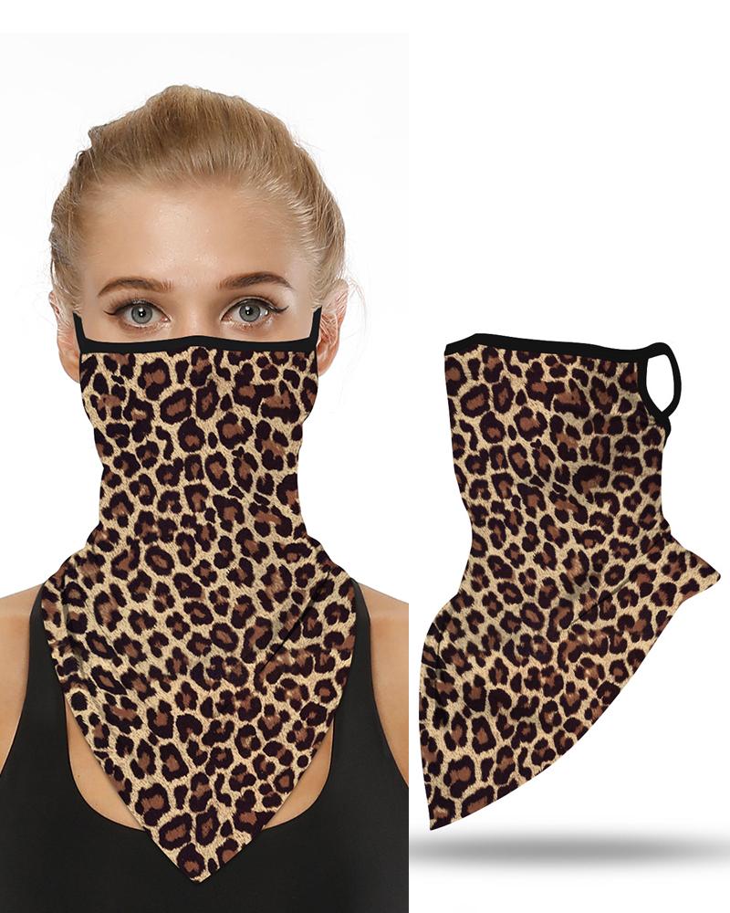 

Leopard Print Breathable Ear Loop Face Cover Windproof Motorcycling Dust Outdoors Bandana