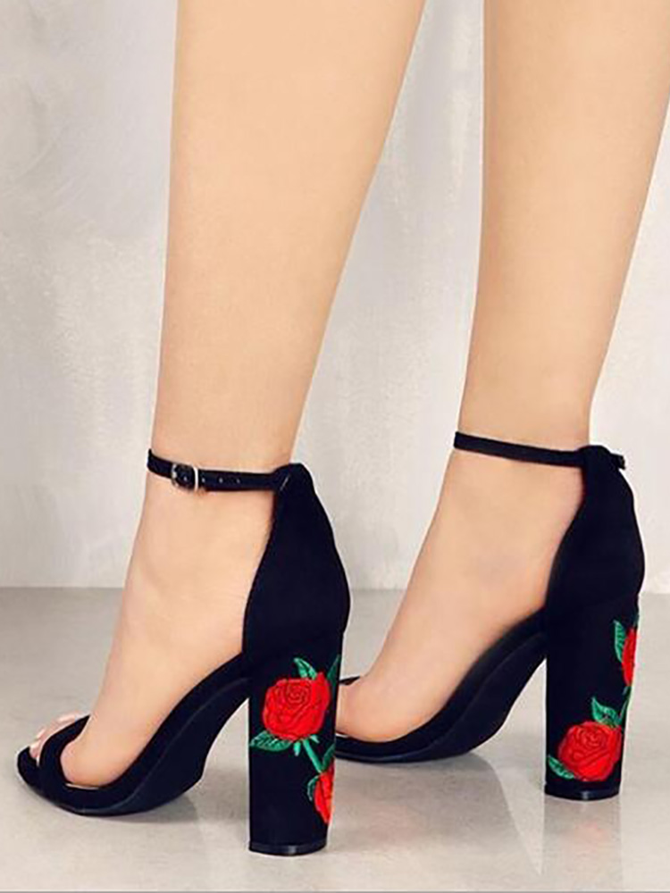rose print heels
