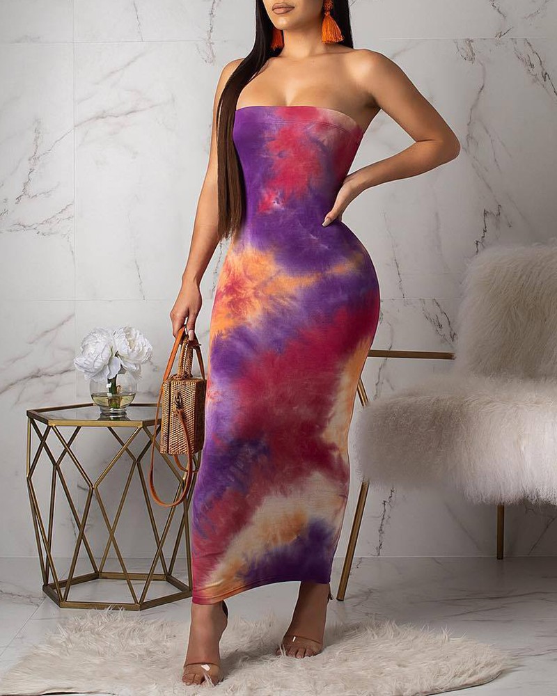 long tie dye dress