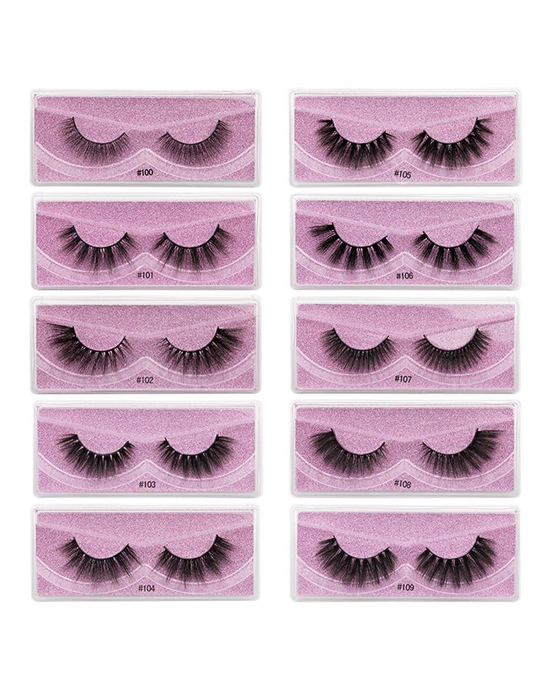 

10 Pairs Natural False Eyelashes, Purple