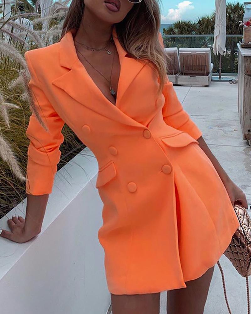 peach blazer dress