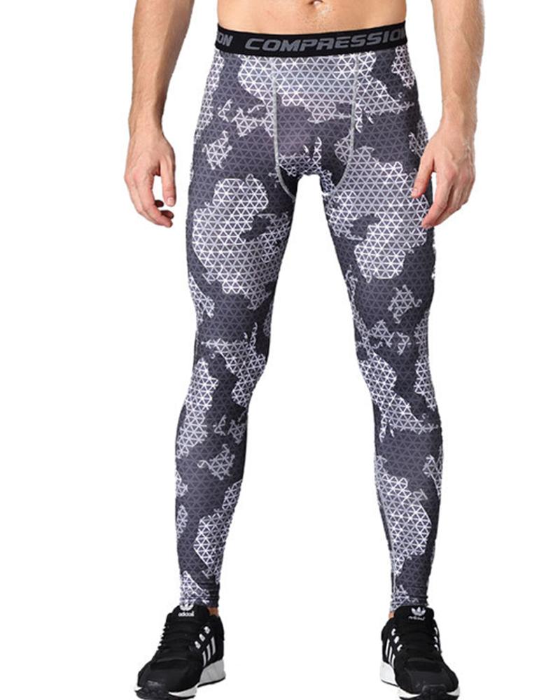 

Camouflage Print Skinny High Elastic Sporty Pants, Style8