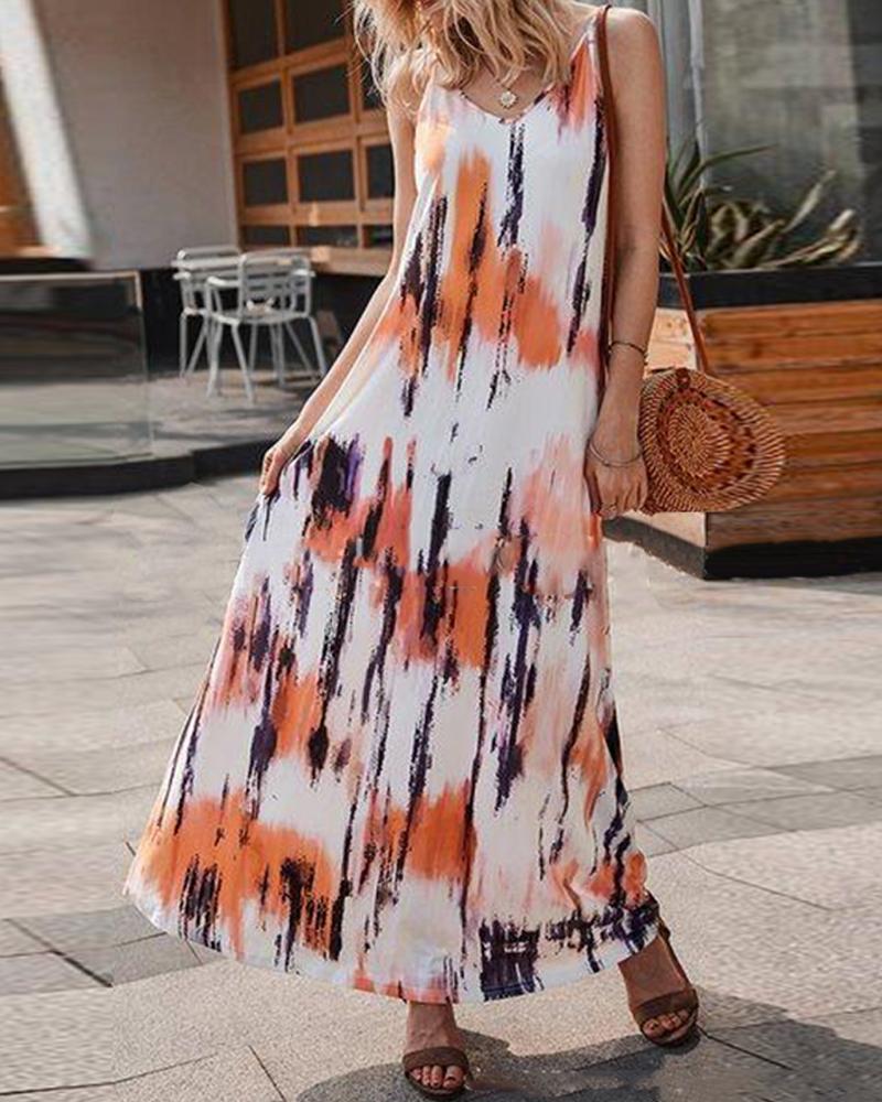 

Tie Dye Maxi Cami Dress, Multicolor