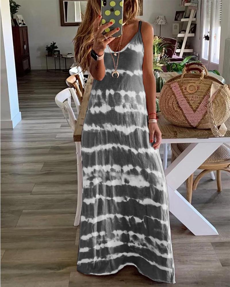 

Tie Dye Cami Maxi Dress, Gray