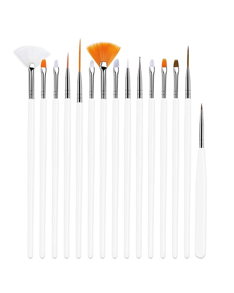 

15PCS Nail Art Brush Set, White