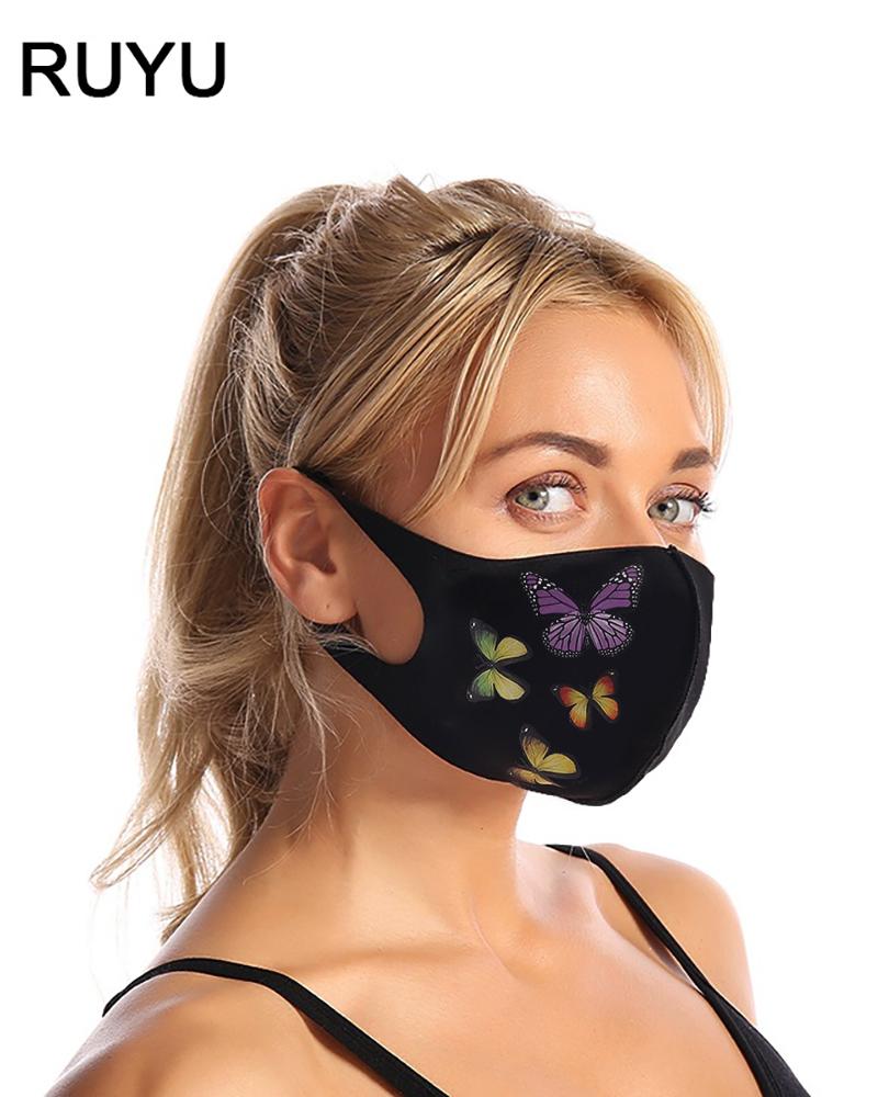 

Butterfly Print Breathable Face Mask, Style5