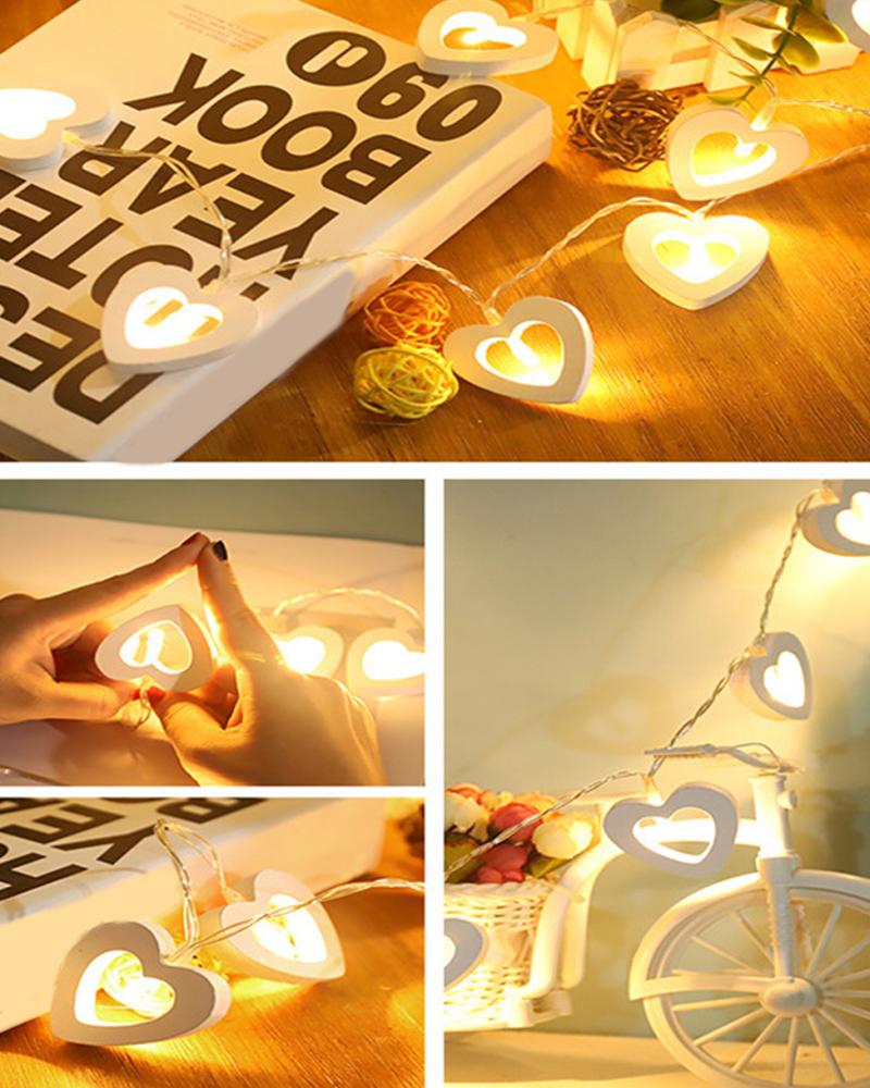 

Heart Shaped Bulb String Light, White