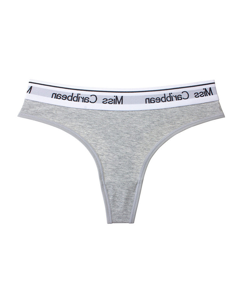 

Letter Print Seamless Panty, Gray