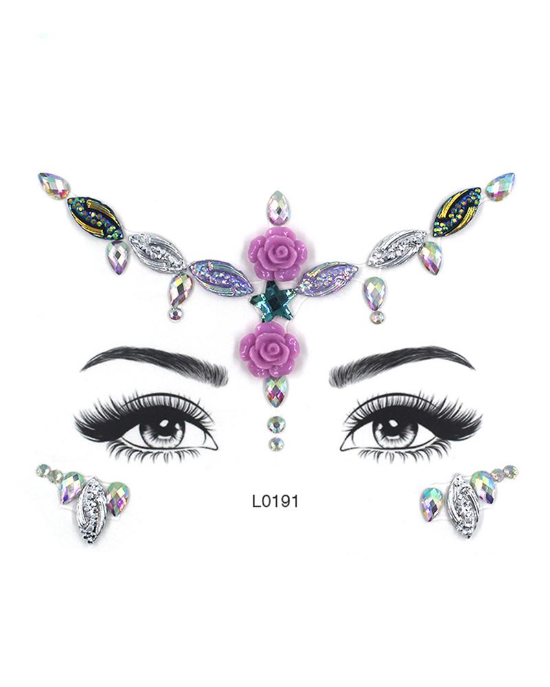 

Face Gems Tattoo Stickers Acrylic Crystal Glitter Stickers, Style5