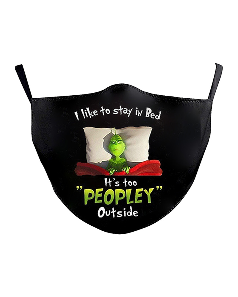 

Christmas Letter Cartoon Print Breathable Face Mask, Style3