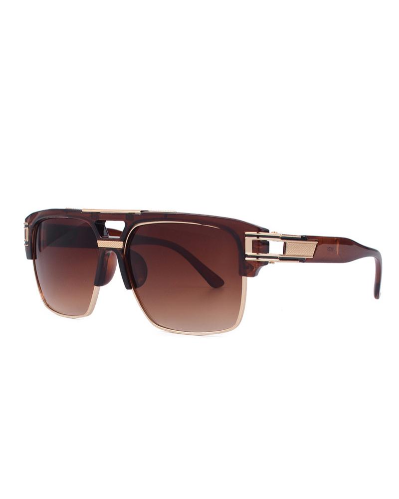 

Colorblock Square Frame Goggles Sunglasses, Style2