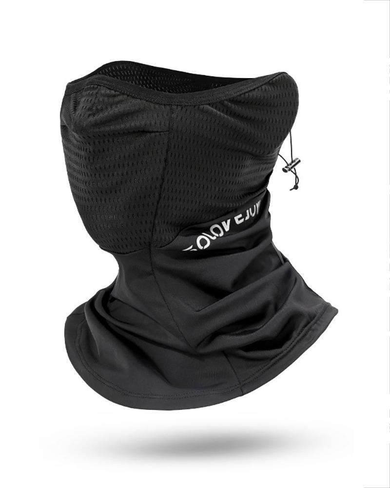 

Ice Silk UV Protection Hollow Out Face Scarf Bandana, Black