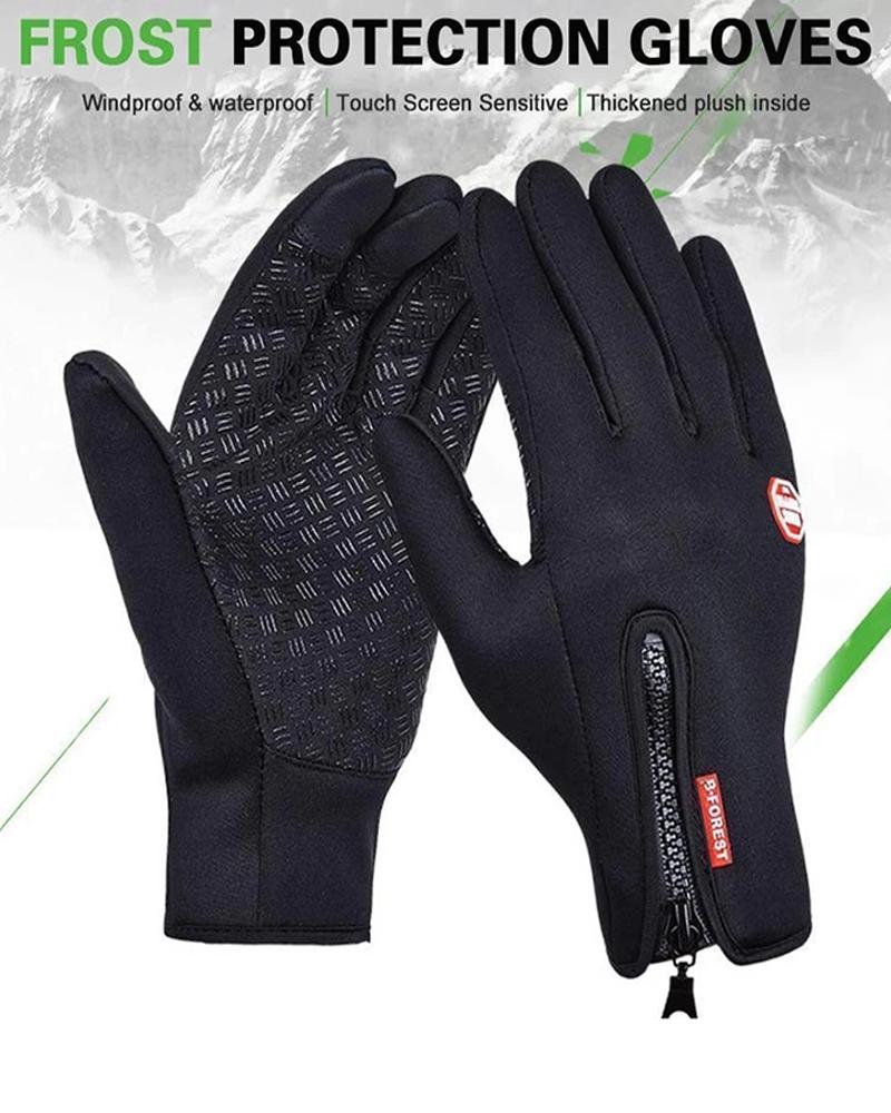 

Windproof Cycling Gloves Touch Screen Riding MTB Bike Bicycle Gloves Thermal Warm, Black