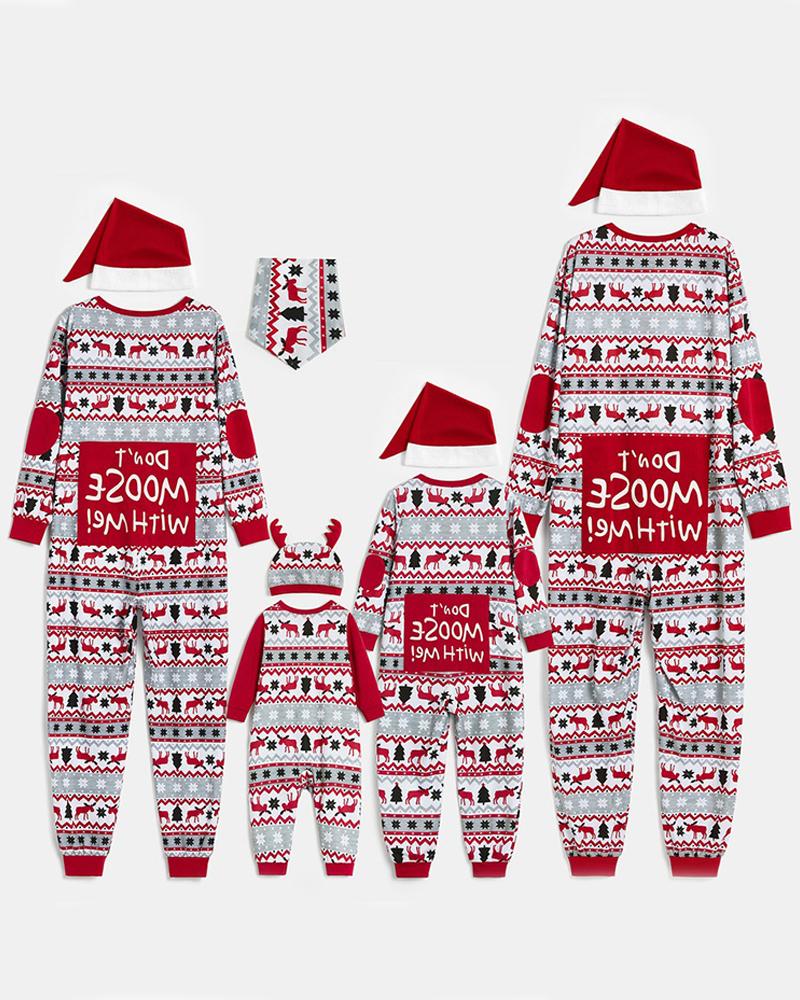 

Christmas Letter Print Lounge Jumpsuit For Baby, Red