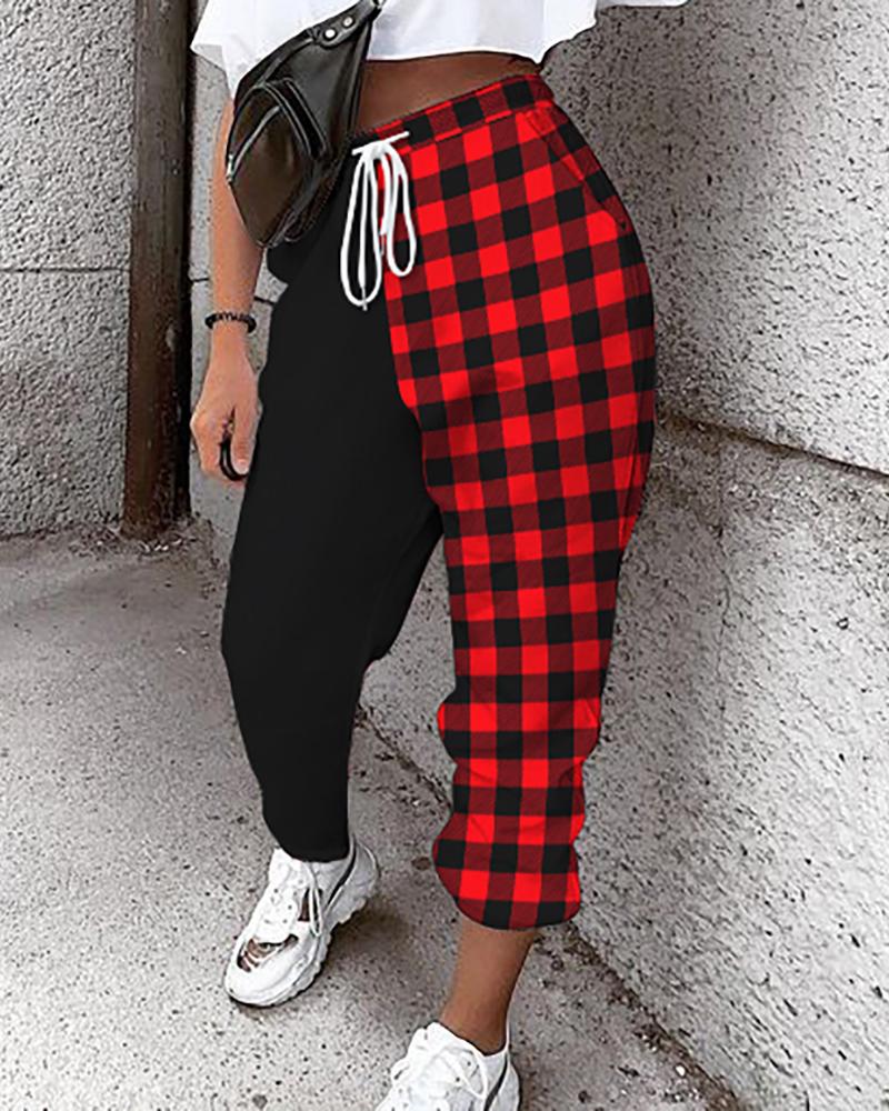 

Christmas Print Drawstring Casual Sweatpants, Style1