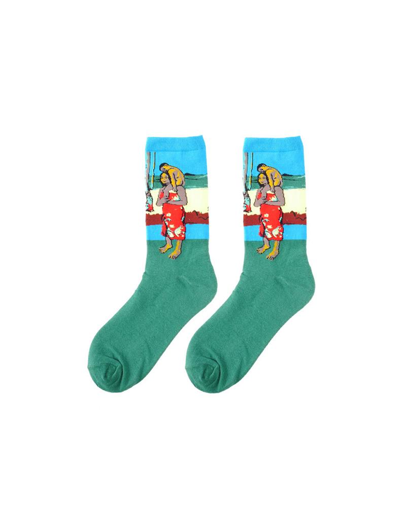 

1Pair Graphic Print Crew Socks, Style7