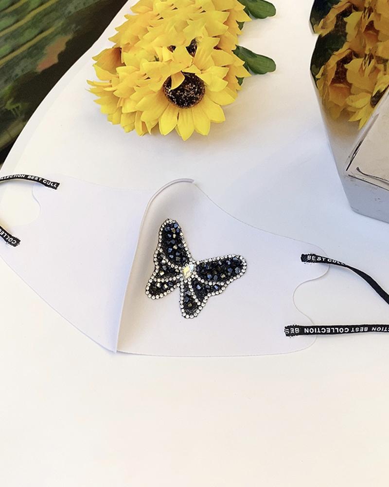 

Butterfly / Bowknot Pattern Studded Face Mask, Style1