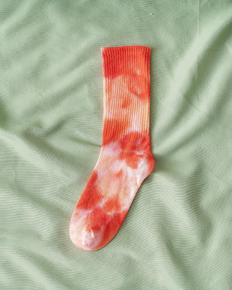 

1Pair Tie Dye Print Socks, Style7