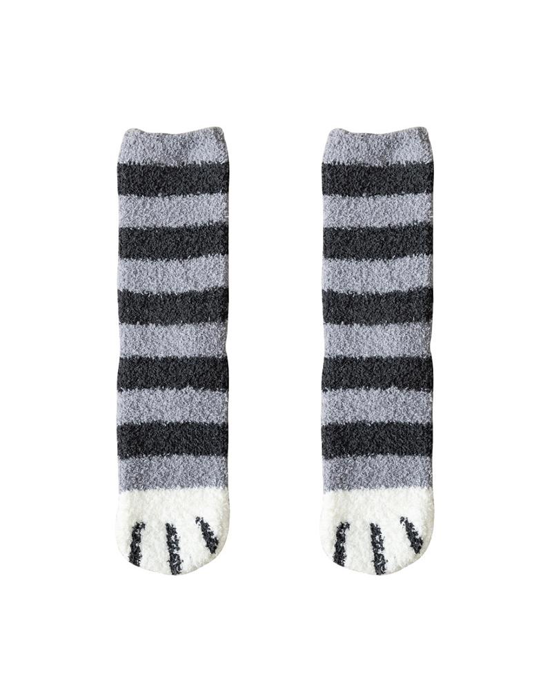 

1Pair Paw Pattern Fluffy Socks, Style3