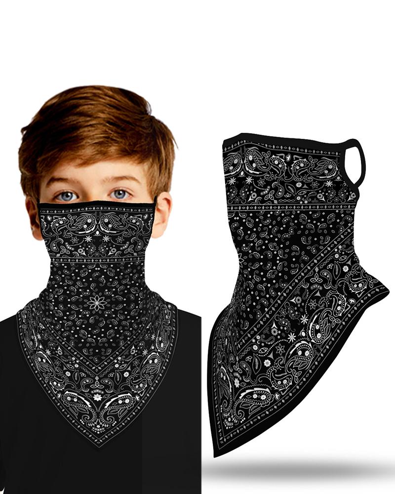 

Print Breathable Ear Loop Face Cover Windproof Outdoors, Black