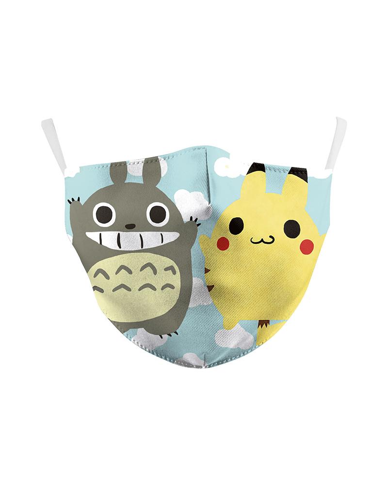 

Cartoon / Floral / Bell Print Breathable Face Mask, Light blue