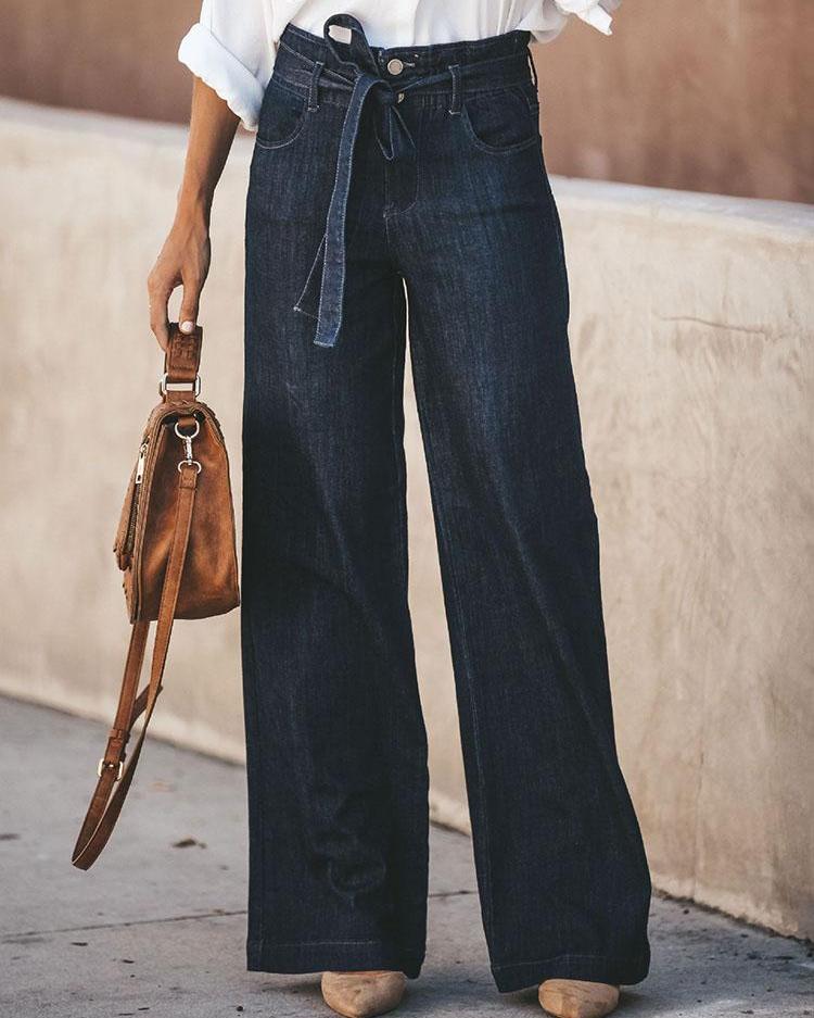 paperbag wide leg jeans