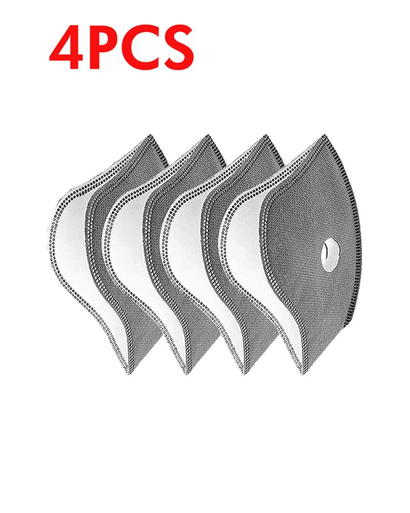 

Solid 4PCS Breathing Washable Mouth Mask Filters, Gray