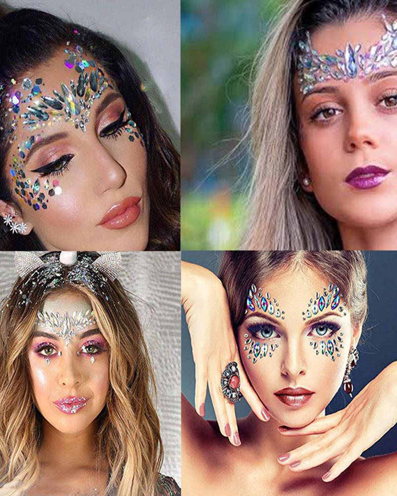 

Face Gems Tattoo Stickers Acrylic Crystal Glitter Stickers, Style1