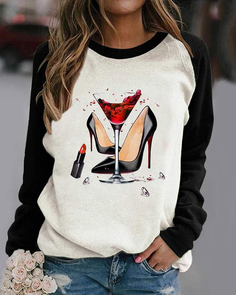 

Mother' Day Graphic Print Long Sleeve T-shirt, White