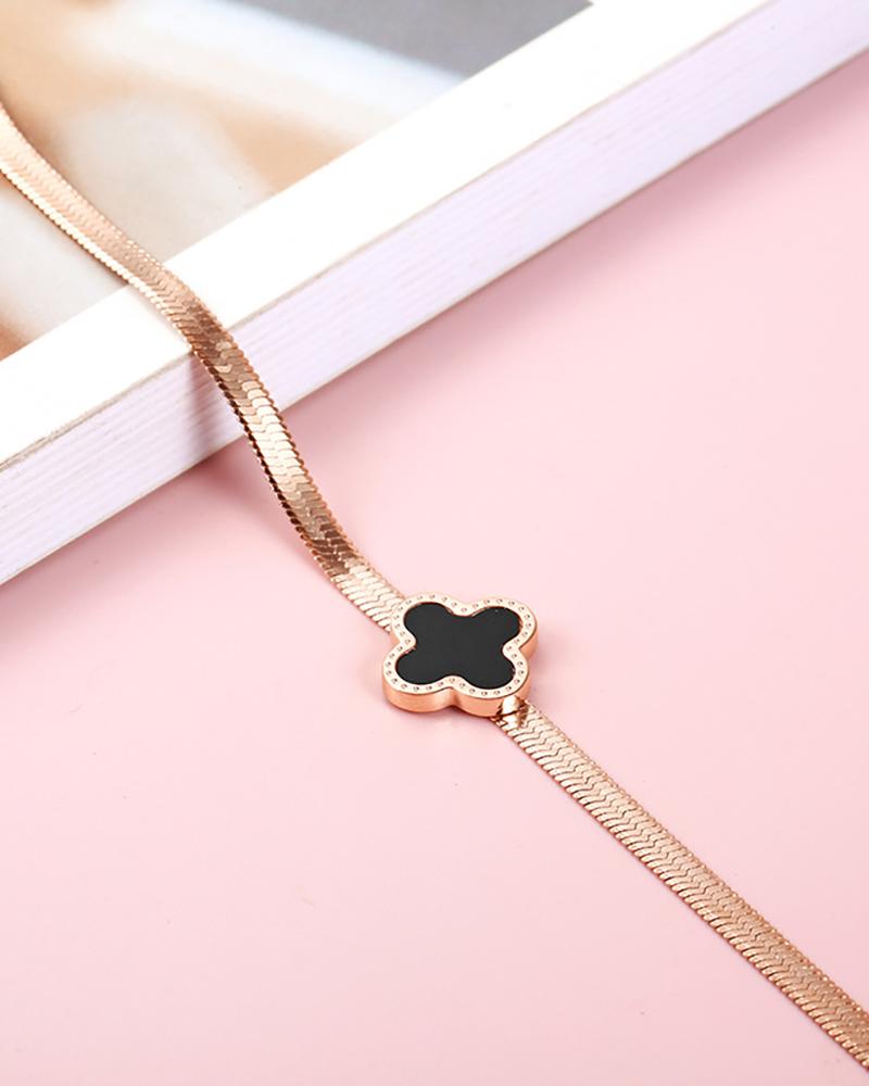 

Clover / Geo Pattern Chain Strap Bracelet, Style1