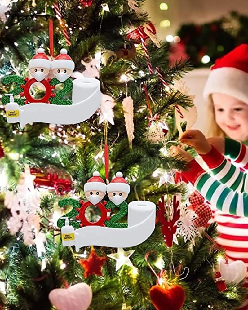 

Christmas 2020 Family Member With Mask & Toilet Paper Ornament, Style1