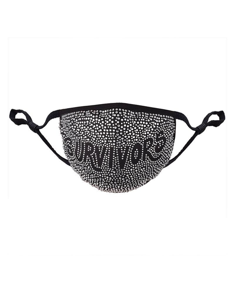 

Letter Pattern Studded Breathable Face Mask, Style2