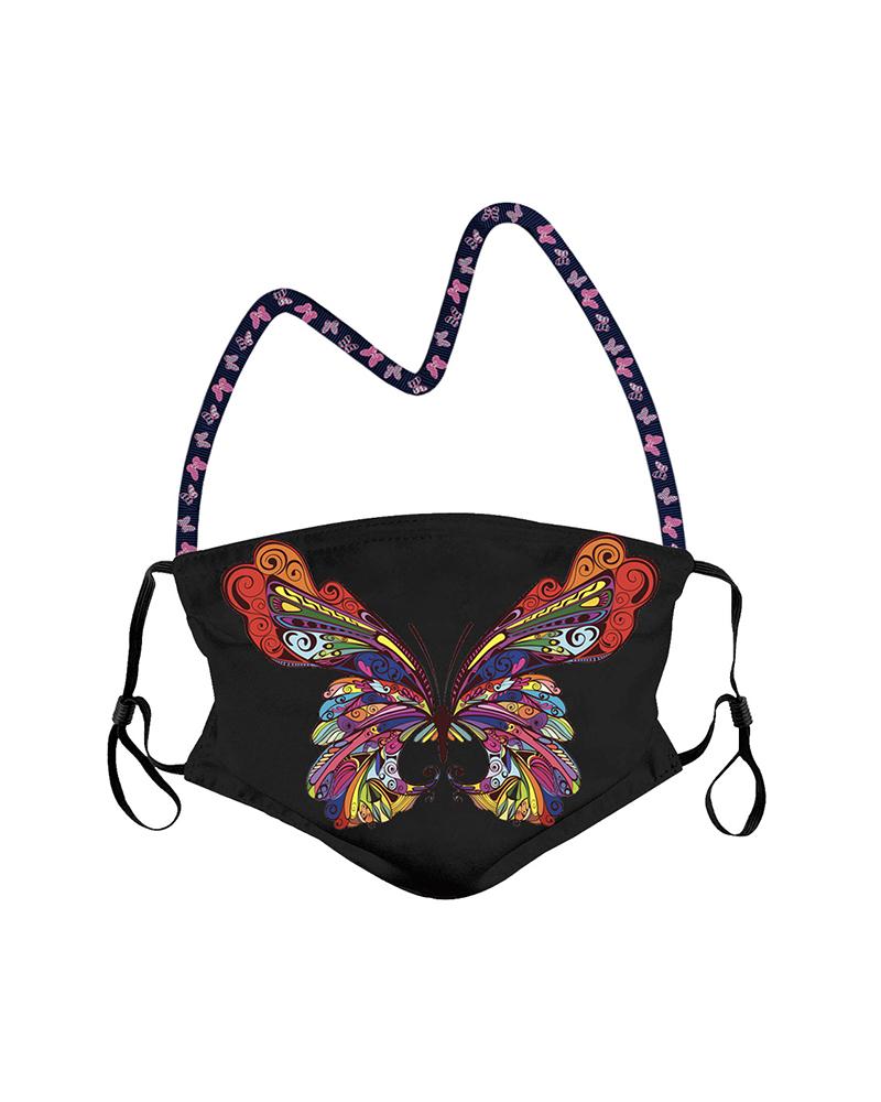 

Butterfly Print Filter Breathable Face Mask, Style3