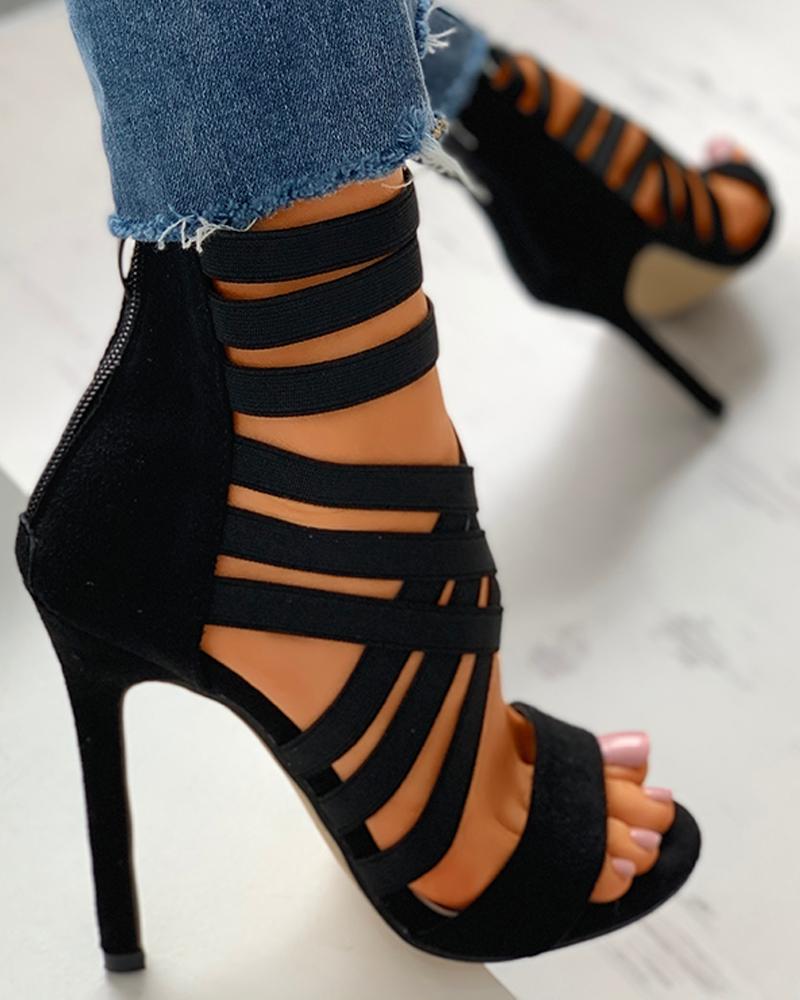 fashion peep toe bandage pumps