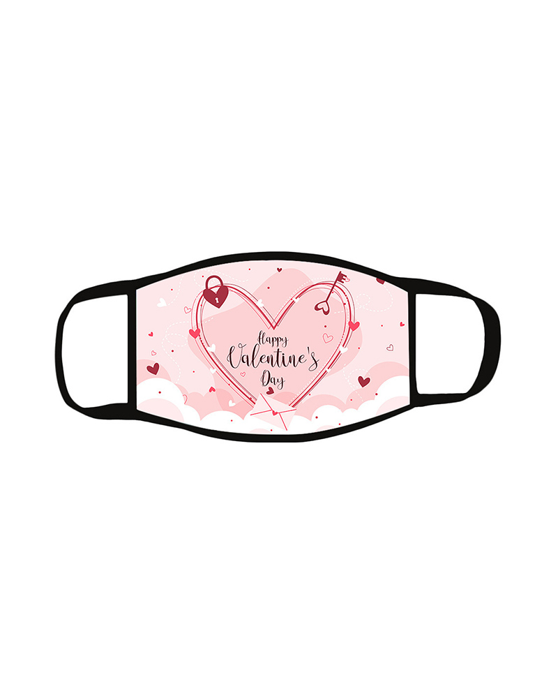 

Heart Letter Print Breathable Face Mask, Style3