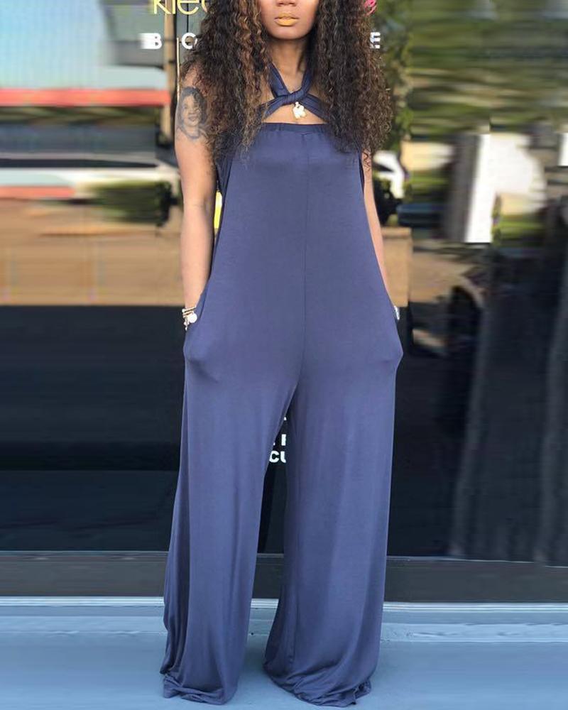 

Multi-way Off Shoulder Wide Leg Jumpsuit, Blue