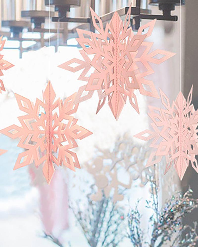 

Set 3D Christmas Snowflake Hanging Decorative Pendant, Pink
