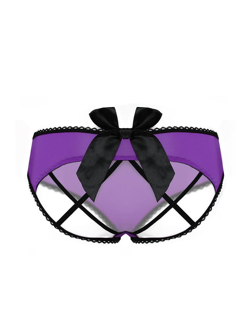 

Bowknot Cutout Bandage Panty, Purple