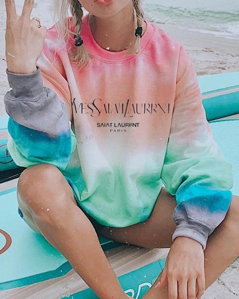 

Gradient Colorblock Plus Size Sweatshirt, Pink