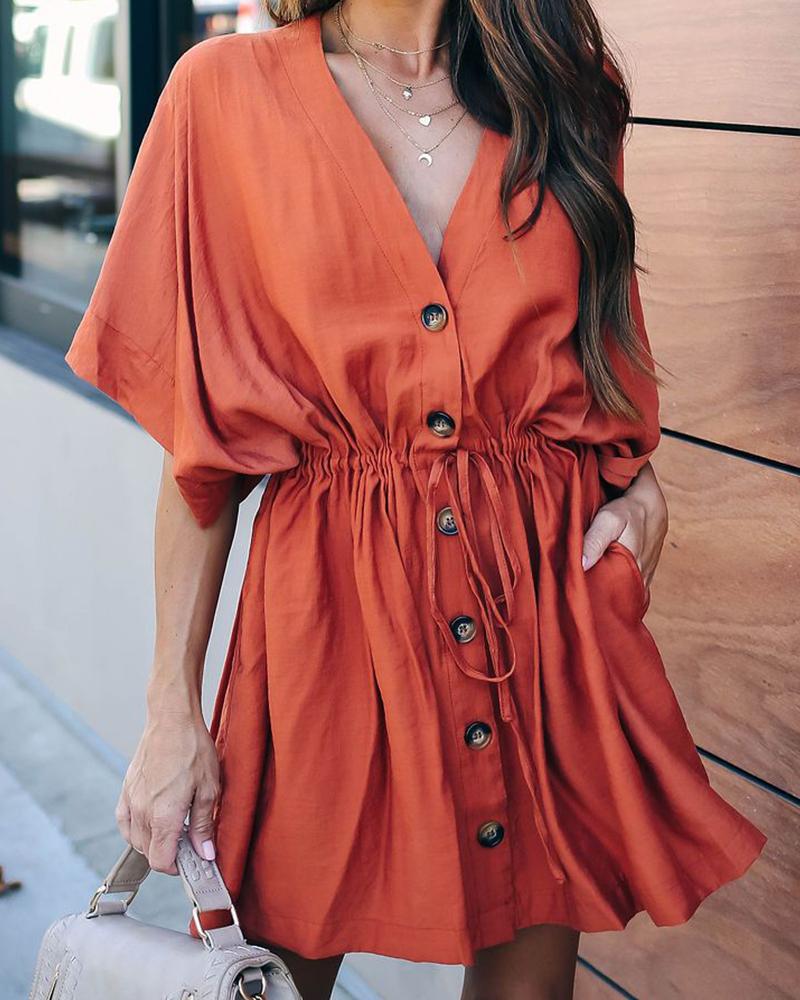button down wrap dress