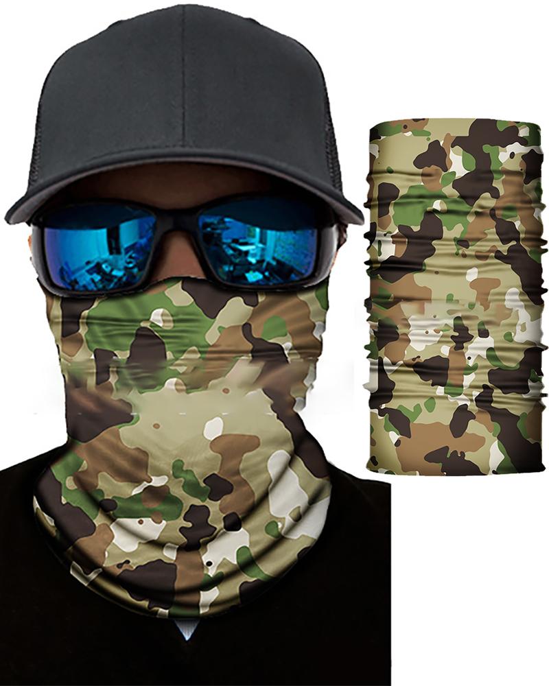 

Camouflage Print Breathable Face Bandana Magic Scarf Headwrap Balaclava, Green