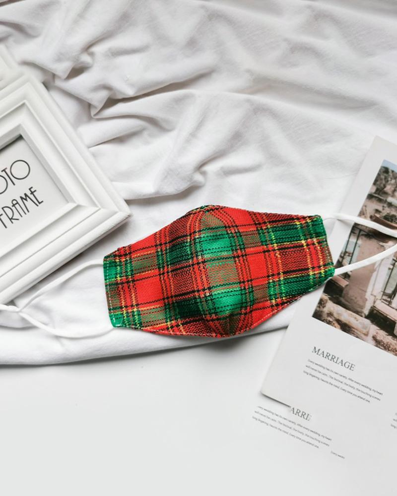 

Christmas Plaid Breathable Face Mask, Style2