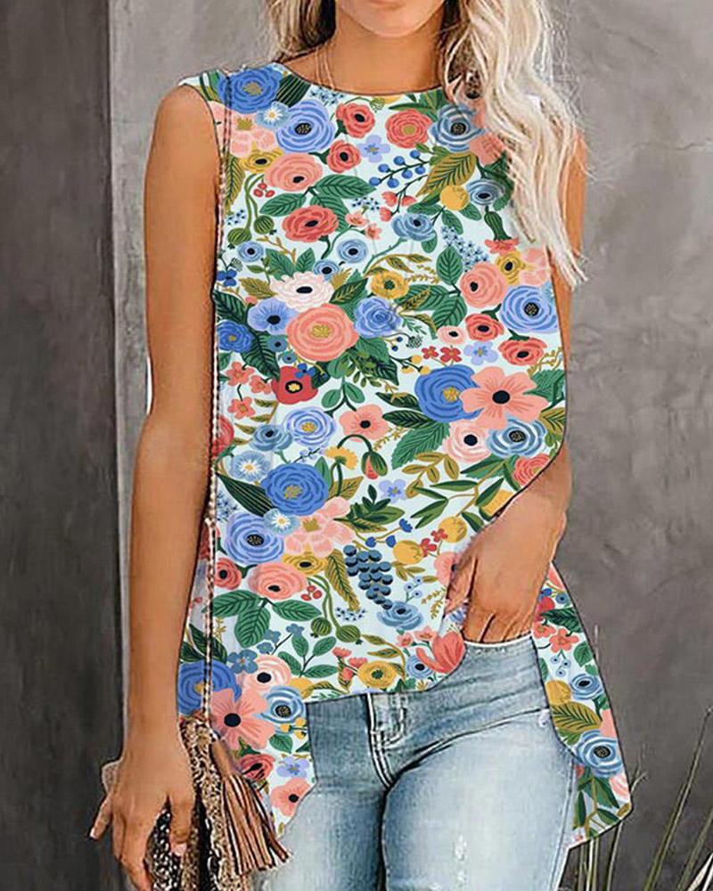 

Multi-butterfly Sleeveless Loose Tanks, Style1