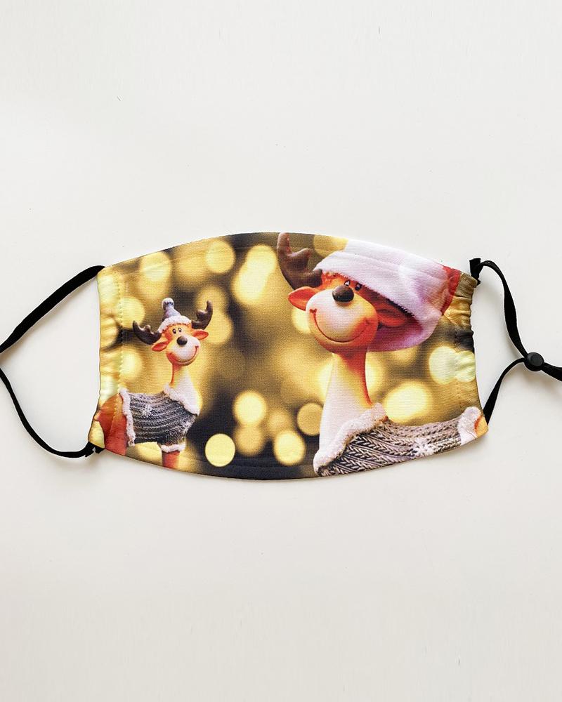 

Christmas Santa Reindder Print PM 2.5 Face Mask With Filter For Kids, Style4