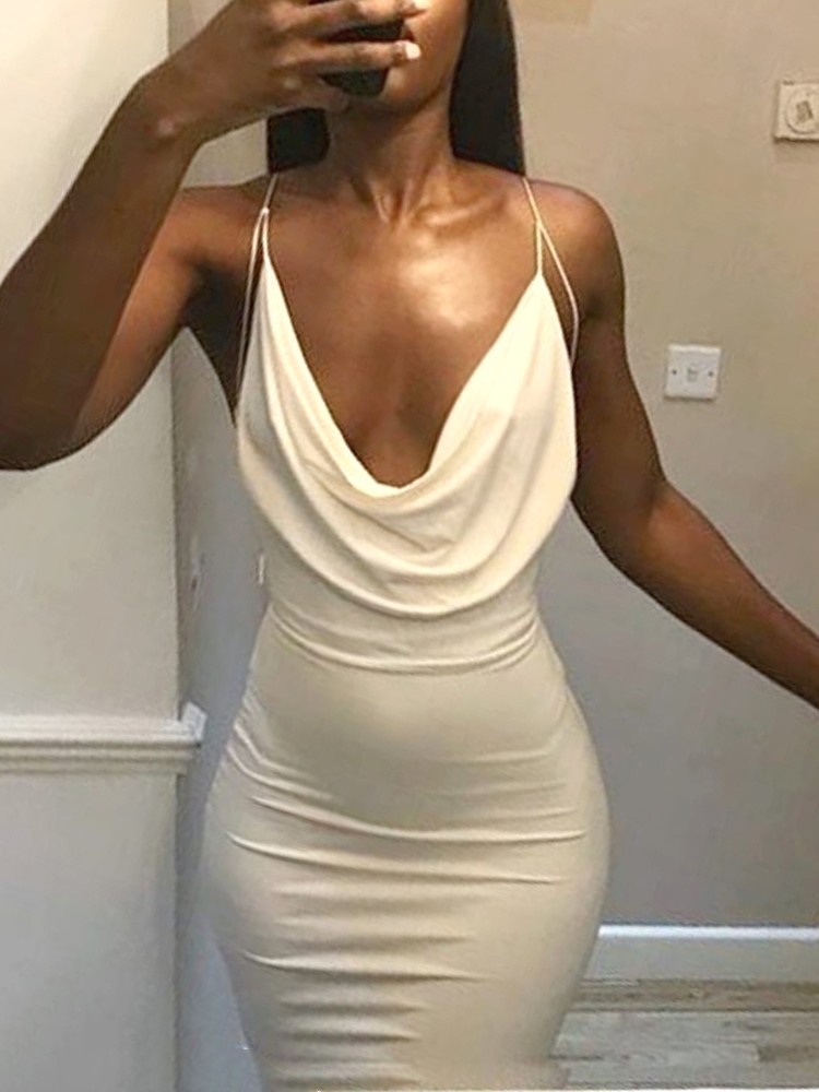 backless cowl dress