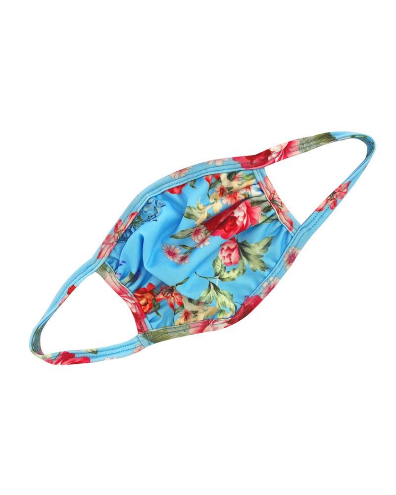 

Floral / Tie Dye Print Ear Loop Breathable Mouth Mask, Light blue