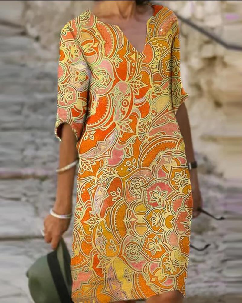 

Plus Size Colorblock Half Sleeve Work Dress, Yellow